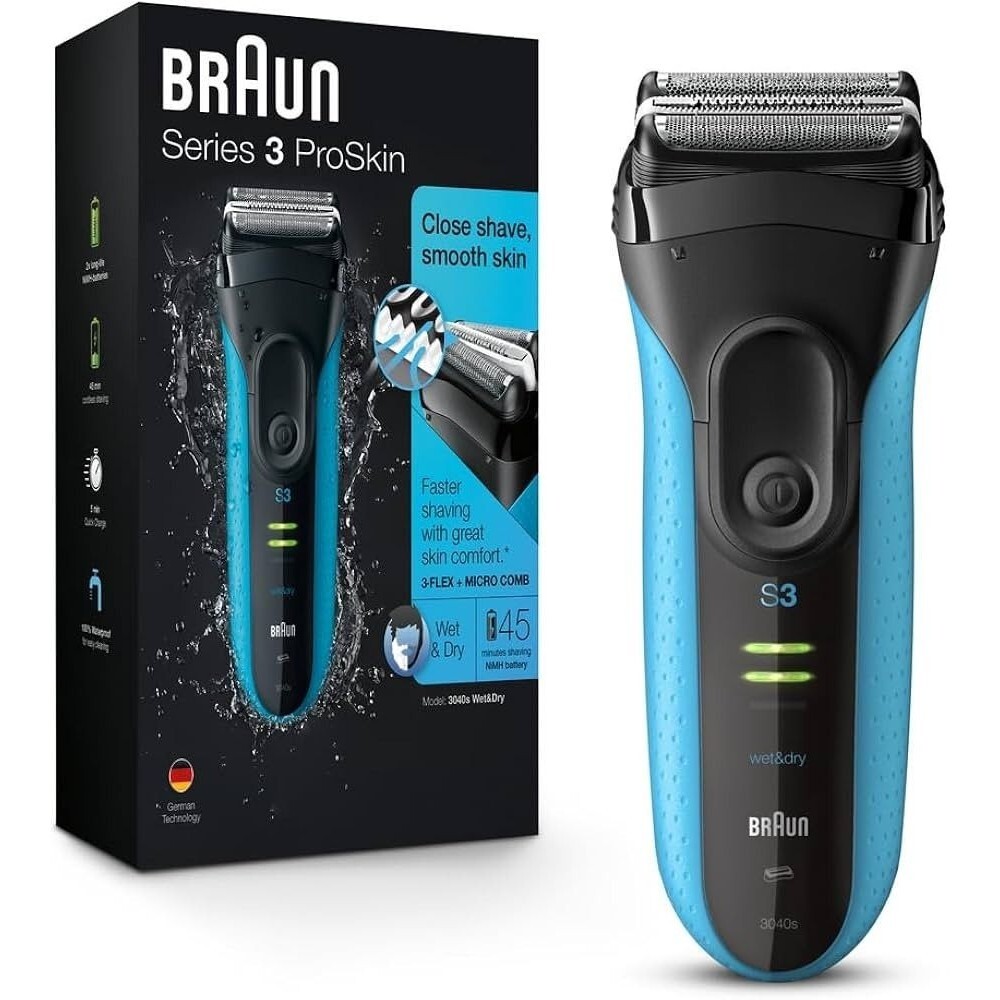 Braun Series 3 Pro Skin 3040s Wet Dry Rechargeable Electric Shaver Razor ProSkin